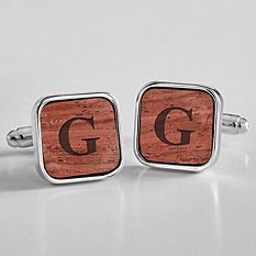 Monogram Wooden Cufflinks